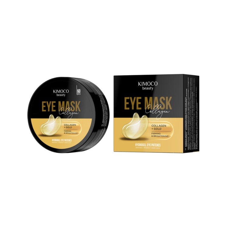 Kimoco Beauty Collagen Verstevigende en Verhelderende Oogpatches met Collageen en Goud, 60 stuks.