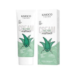 Crème visage hydratante et apaisante Kimoco Young à l'extrait d' Aloe vera SPF50 , 70 g