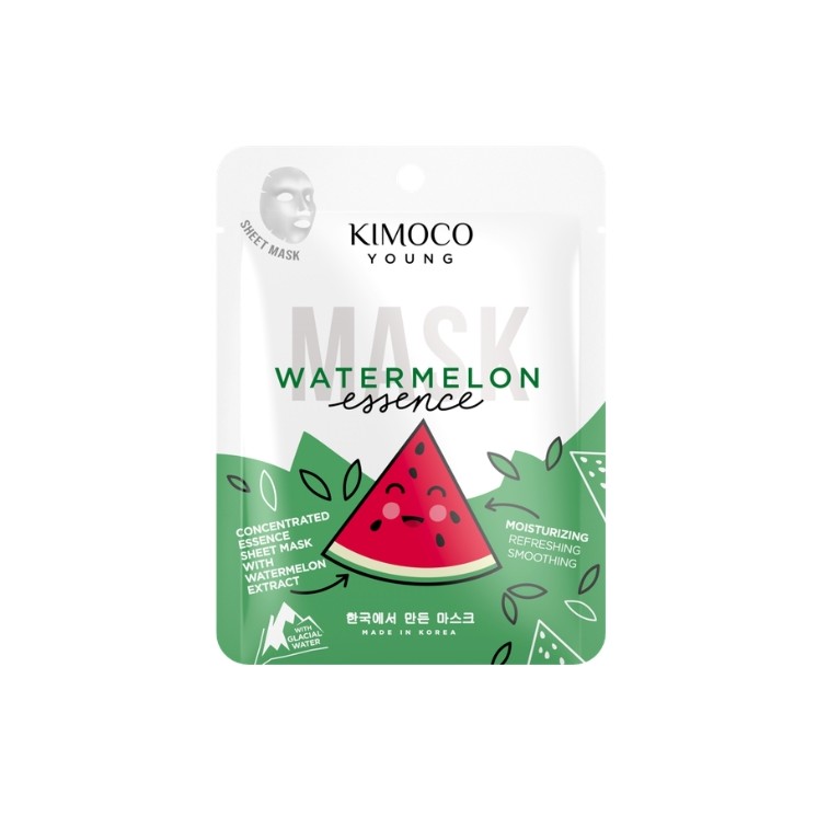 Masque en tissu hydratant pour le visage Kimoco Young Essence Watermelon , 25 ml