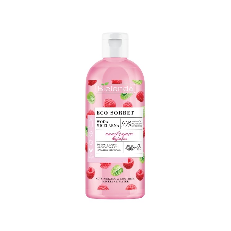 Bielenda ECO SORBET Moisturizing and soothing micellar water Raspberry 500 ml