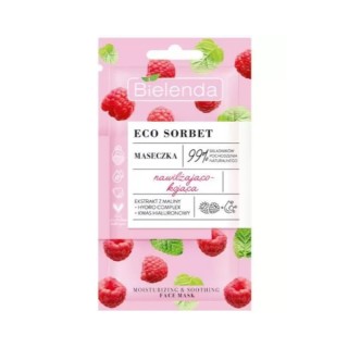 Зволожувальна та заспокійлива маска для обличчя Bielenda ECO SORBET з малиною 8 г