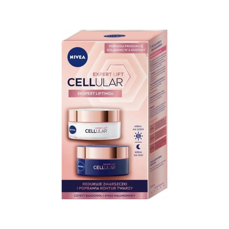 Подарунковий набір Nivea Cellular Expert Lift проти старіння Денний крем для обличчя SP30 50 мл + Нічний крем для обличчя 50 мл