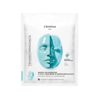Колагенова тканинна маска для обличчя L'Biotica Soothing and Redness Redness Reducing Collagen Face Mask з Cica 1 шт.