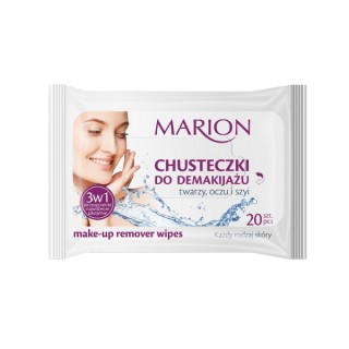 Серветки для зняття макіяжу Marion 3 в 1 для всіх типів шкіри 20 штук