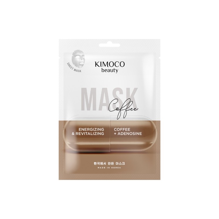 Енергетична тканинна маска Kimoco Beauty Coffee з екстрактом кавових зерен 23 мл