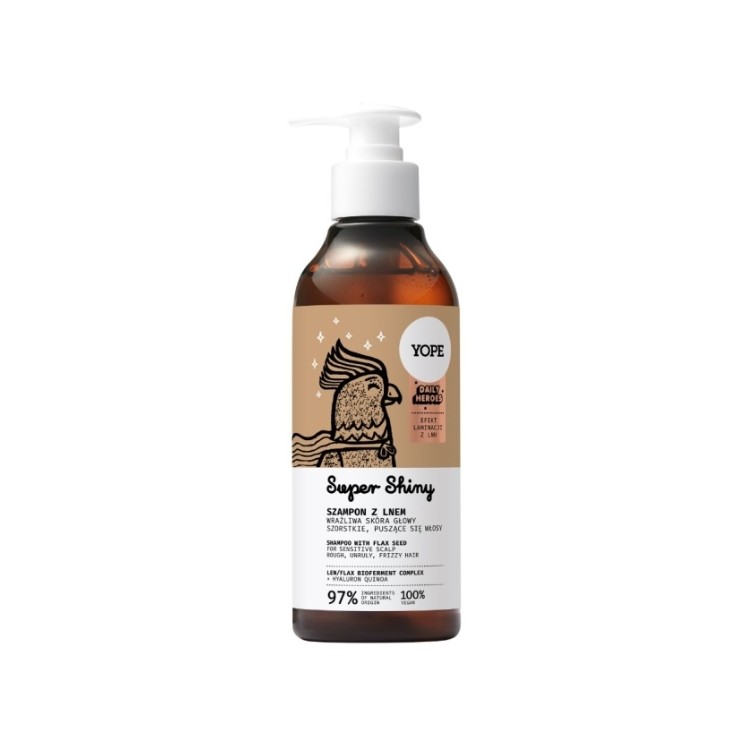 Shampoing YOPE Daily Heros Super Brillance pour Cheveux au Lin 300 ml