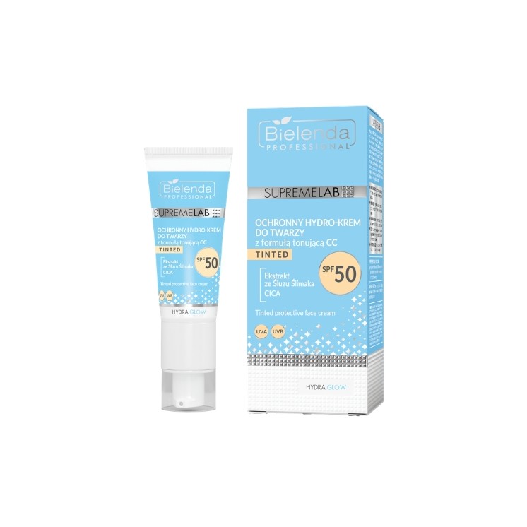 Bielenda Professional SUPREMELAB Hydra Glow Protective Hydro -Gesichtscreme mit CC-Formel SPF50 40 ml