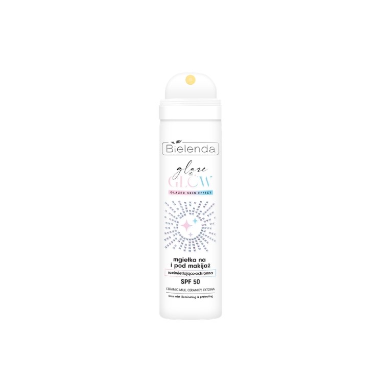 Освітлювальний та зволожуючий спрей для обличчя Bielenda Glaze & Glow SPF50 75 мл