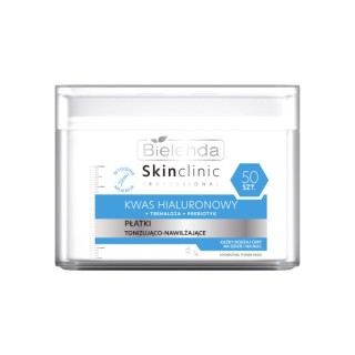 Bielenda Skin Clinic Professional Hyaluronsäure-Toning- und Feuchtigkeits-Gesichtspads 50 Stück.