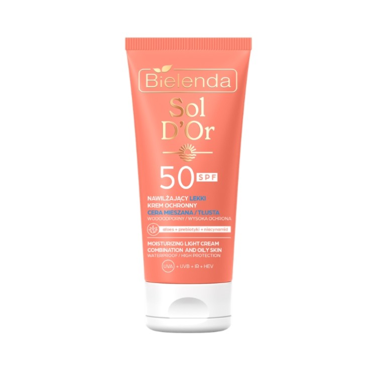Bielenda Sol D'OR Lichte Beschermende Gezichtscrème SPF50 voor de gecombineerde en vette huid 50 ml