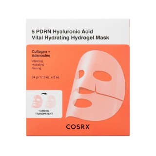 Cosrx 5 PDRN Hyaluronic Acid Vital Hydrating Hydrogel Mask Set van hydraterende hydro 34 g - 3 stuks