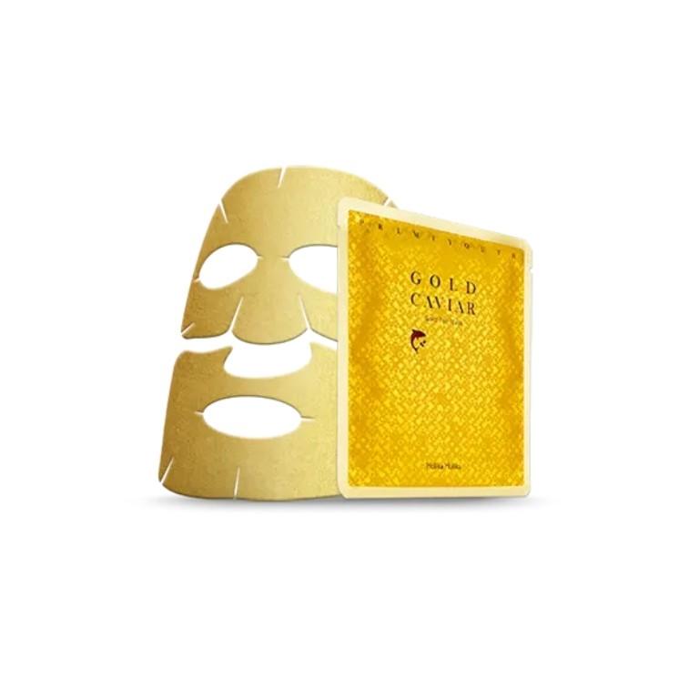 Holika Holika Prime Youth Gold Caviar Goldfolienmaske, nährende Tuchmaske, 25 g