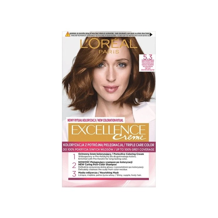 L'oreal Excellence Creme Farba do włosów /5.3/ Jasny Złocisty Brąz