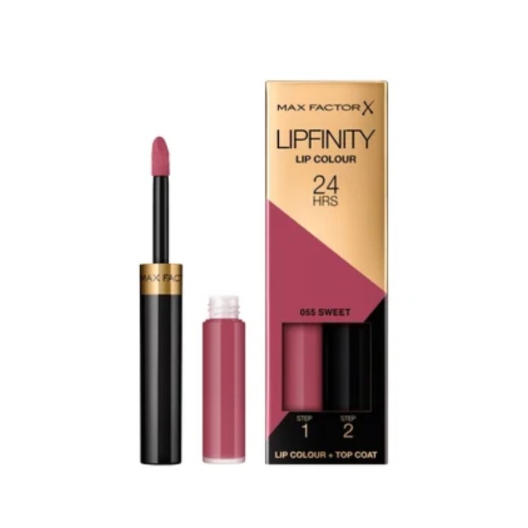 Colour à lèvres longue tenue Max Factor Lipfinity avec système Permawear /55/ Sweet 2,3 ml + 1,9 g