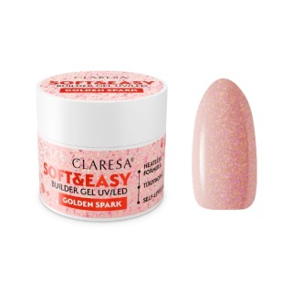 Gel de construction pour ongles Claresa Soft & Easy Golden Spark 45 g