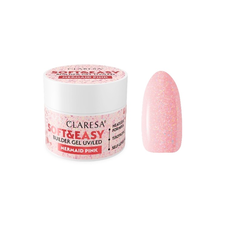 Gel de construction pour ongles Claresa Soft & Easy Pink Sirène 45 g