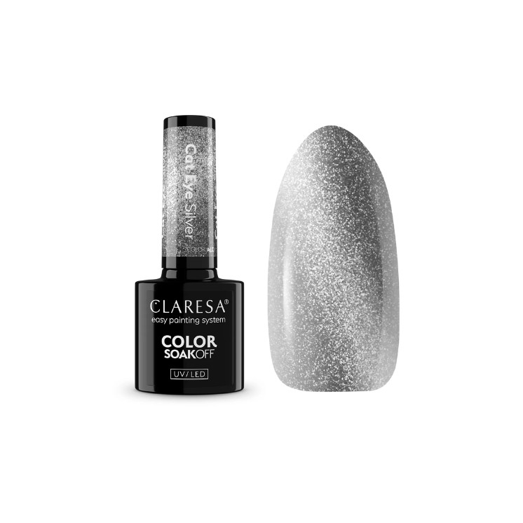 Claresa Alchemy Cat Eye Hybrid Nagellak Silver 5