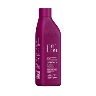 Après-shampoing lissant Neboa Phyto-Keratin Glow pour cheveux abîmés et après coiffure 300 ml