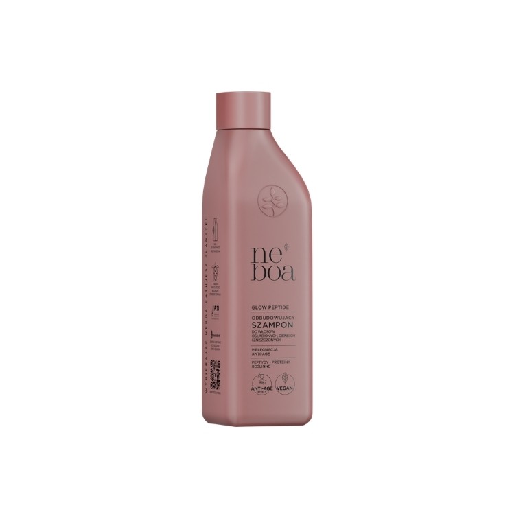 Neboa Glow Peptide Szampon do włosów osłabionych, cienkich i zniszczonych, odbudowujący, pielęgnacja anti-age 300 ml