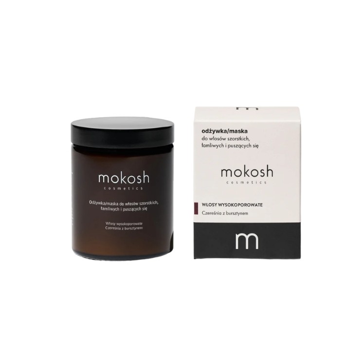 Mokosh Conditioner/Masker voor hoog poreus, ruw, broos en kroeshaar Kers met Amber 180 ml