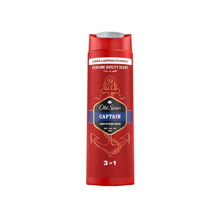 Гель для душу та шампунь Old Spice 3в1 Capitan 400 мл