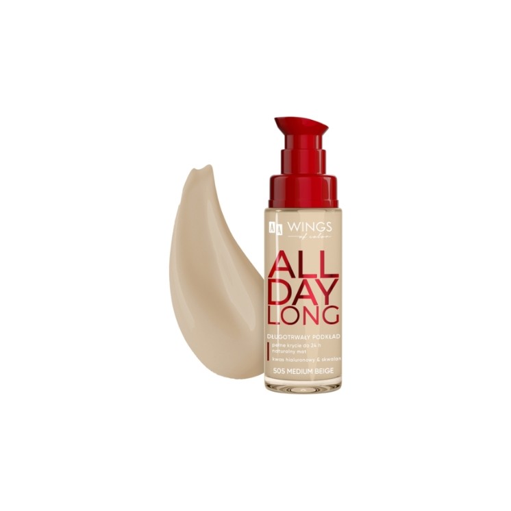 AA Wings of Color All Day Long Lasting Face Foundation /505/ Medium Beige 30 ml