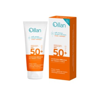 Oillan ochronna Emulsja przeciwsłoneczna do twarzy i ciała z filtrem SPF50+ do skóry wrażliwej 100 ml