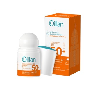 Oillan beschermende Roll-on zonnebrandcrème voor gezicht en lichaam SPF50 voor de gevoelige huid 50 ml