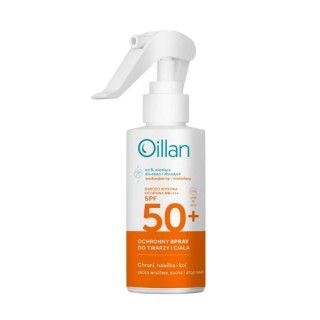 Spray solaire protecteur Oillan pour le visage et le corps SPF50 pour peaux sensibles 125 ml