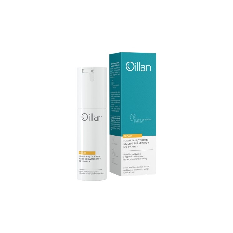 Oillan Repair Moisturizing, Multi-Ceramide Face Cream for Sensitive and Very Dry Skin 50 ml