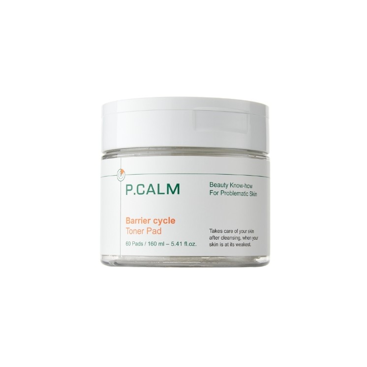 P. Calm Barrier Cycle Toner Pad Verzachtende gezichtstonerpads 60 stuks