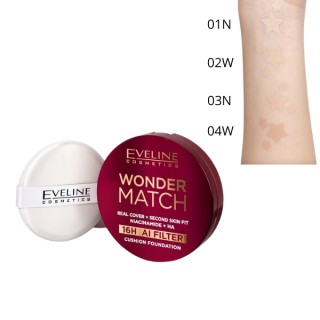 Eveline Wonder Match Covering Cushion Foundation met Niacinamide /01N/ Ivory 15 g
