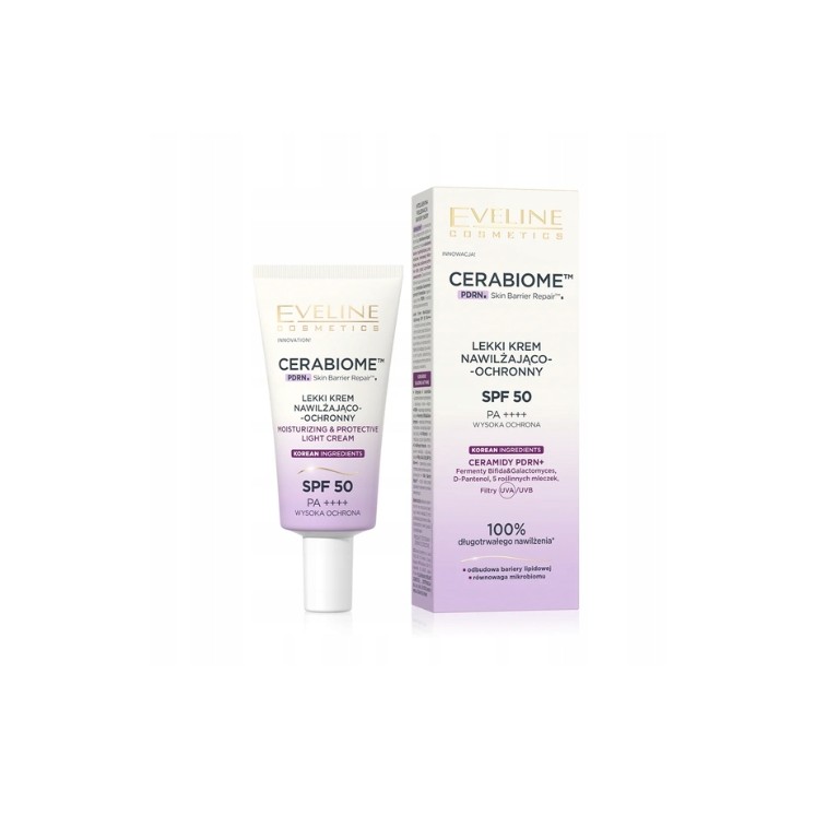 Eveline Cerabiome Crème Hydratante et Protectrice Légère SPF50 30 ml