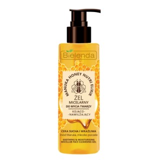 Bielenda MANUKA HONEY NUTRI ELIXIR Gel nettoyant visage micellaire apaisant et hydratant 200 g
