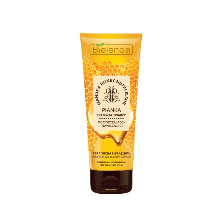 Bielenda MANUKA HONEY NUTRI ELIXIR Reinigende en hydraterende gezichtsreinigingsschuim 175 g