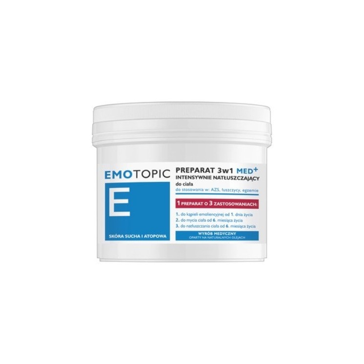 Emotopic Med+ 3-in-1 lichaamspreparaat voor AZS , psoriasis en eczeem 500 ml