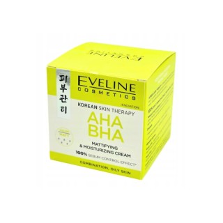 Crème visage matifiante et hydratante Eveline Korean Therapy aux acides AHA et BHA 50 ml