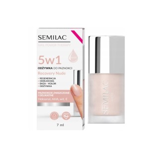 Semilac Nail Power Therapy 5w1 Odżywka do paznokci zniszczonych i delikatnych Recovery Nude 7 ml