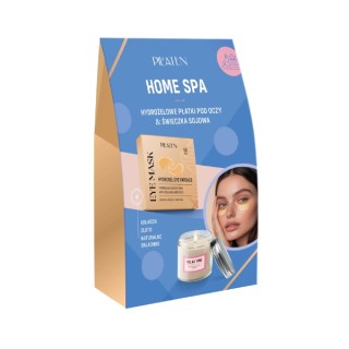 Pilaten Home Spa hydrożelowe Płatki pod oczy 60 sztuk + Mini świeczka sojowa 