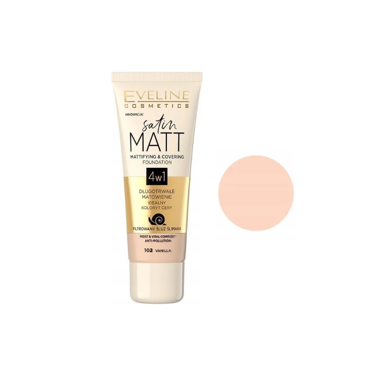 Eveline Satin Matt Mattifying Foundation /102/ Vanilla 30 ml