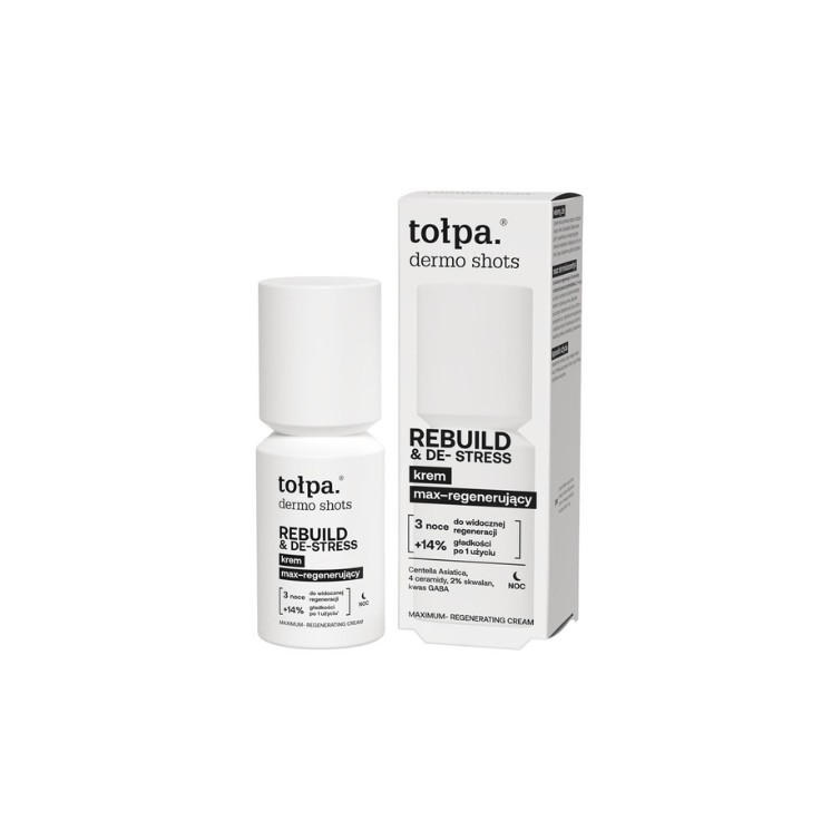 Tołpa Dermo Shots Rebuild & De-Stress Max-regenererende nachtcrème voor het gezicht 50 ml