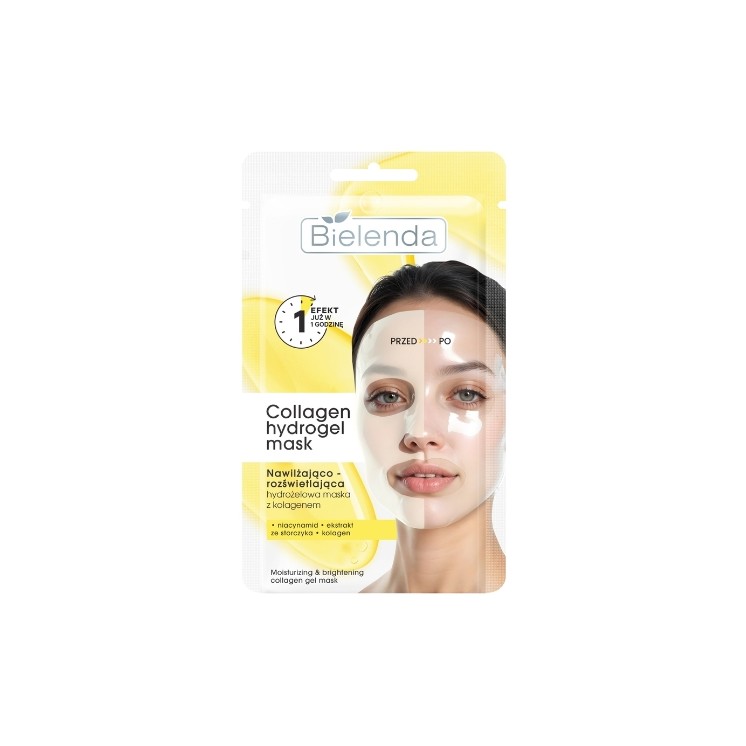 Bielenda Collagen Hydrogel Masker, hydraterend en verhelderend gezichtsmasker (1 stuk)