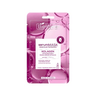 Bielenda serumMASK Molecular Technology gladmakend collageen serum sheetmasker 1 stuk