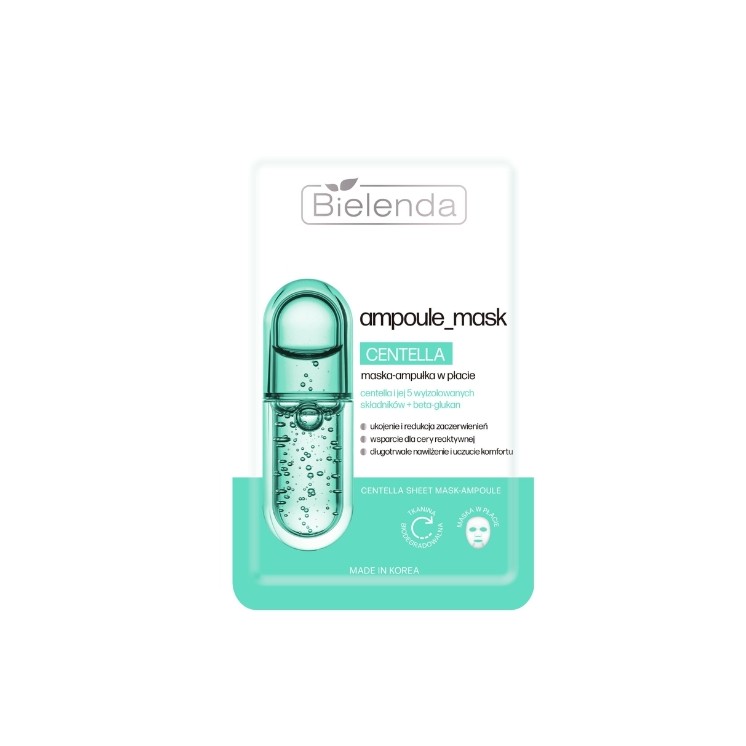Bielenda Ampoule_mask vermindert roodheid Centella sheetmasker ampul 1 stuk