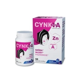 Cynk Plus A Skóra, Włosy i Paznokcie 50 kapsułek