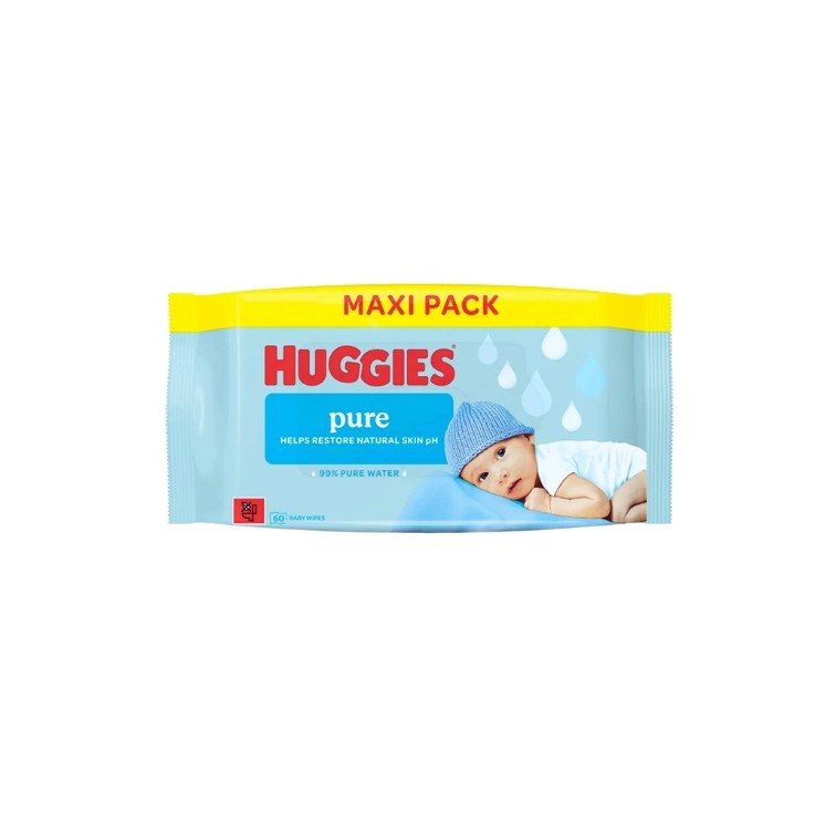 Huggies Pure Wet Wipes, 60 stuks
