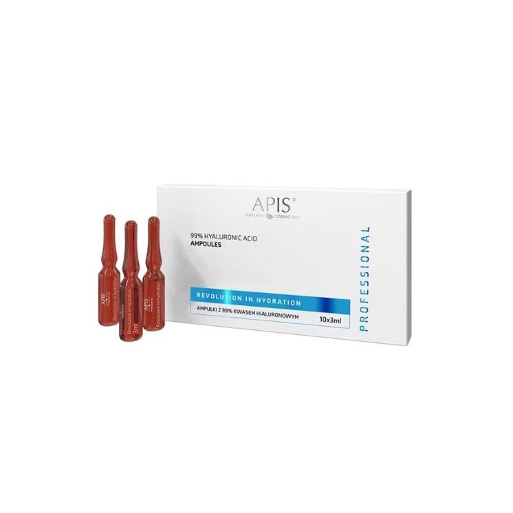Ampoules Professional Apis à 99 % d'acide hyaluronique, 10 x 3 ml