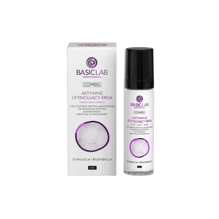 BasicLab Copperis Actief Verzachtende Nachtcrème voor het Gezicht - Stimulatie en Regeneratie 50 ml