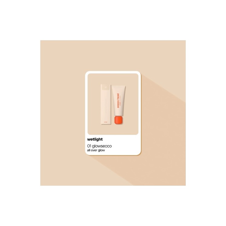 Poppy Head Wetlight All Over Glow Liquid Illuminator voor lichaam en gezicht /01/ Glowsecco 50 ml