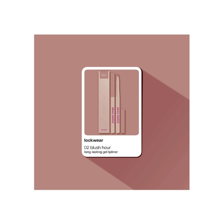 Crayon à lèvres gel longue tenue Poppy Head Lockwear /02/ Blush Hour 0,6 g